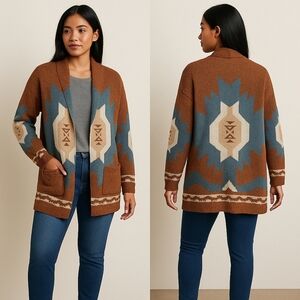 FOREVER 21 tribal cardigan Large pre loved